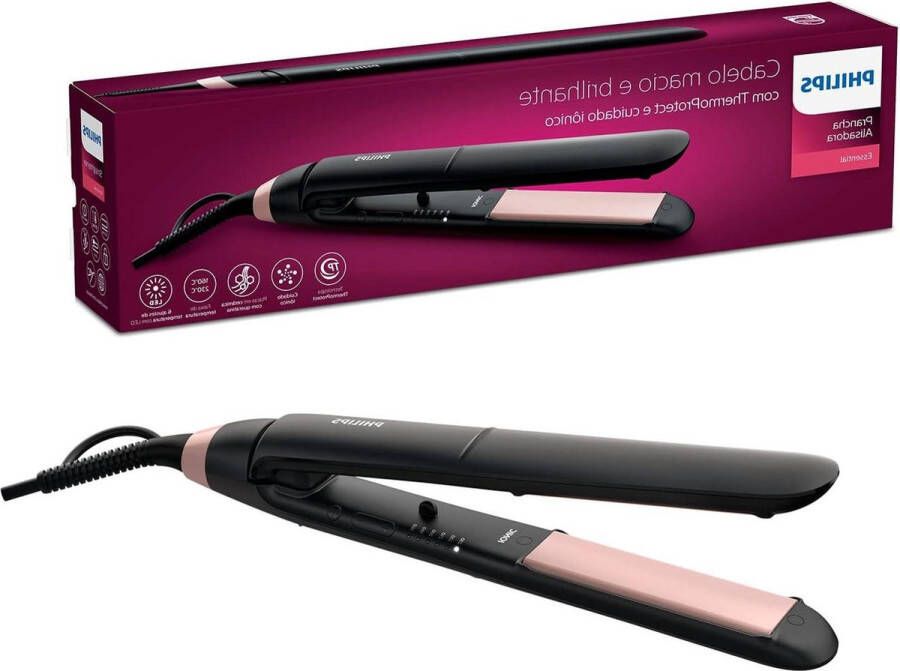 StraightCare Essential Stijltang Temperatuurinstellingen 40 tot 230 graden Keramische schijven Ionic Care Automatische uitschakeling Snel opwarmen 1.8 meter snoer