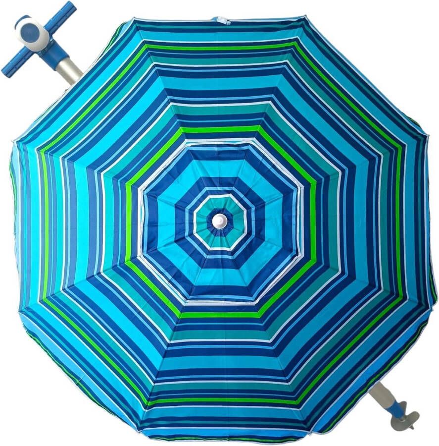 Strandparasol 200 cm windbestendig aluminium 8 + 8 stangen anti-verdraaiing Grote afmeting 16 kg (kleur 5) Grande Modern