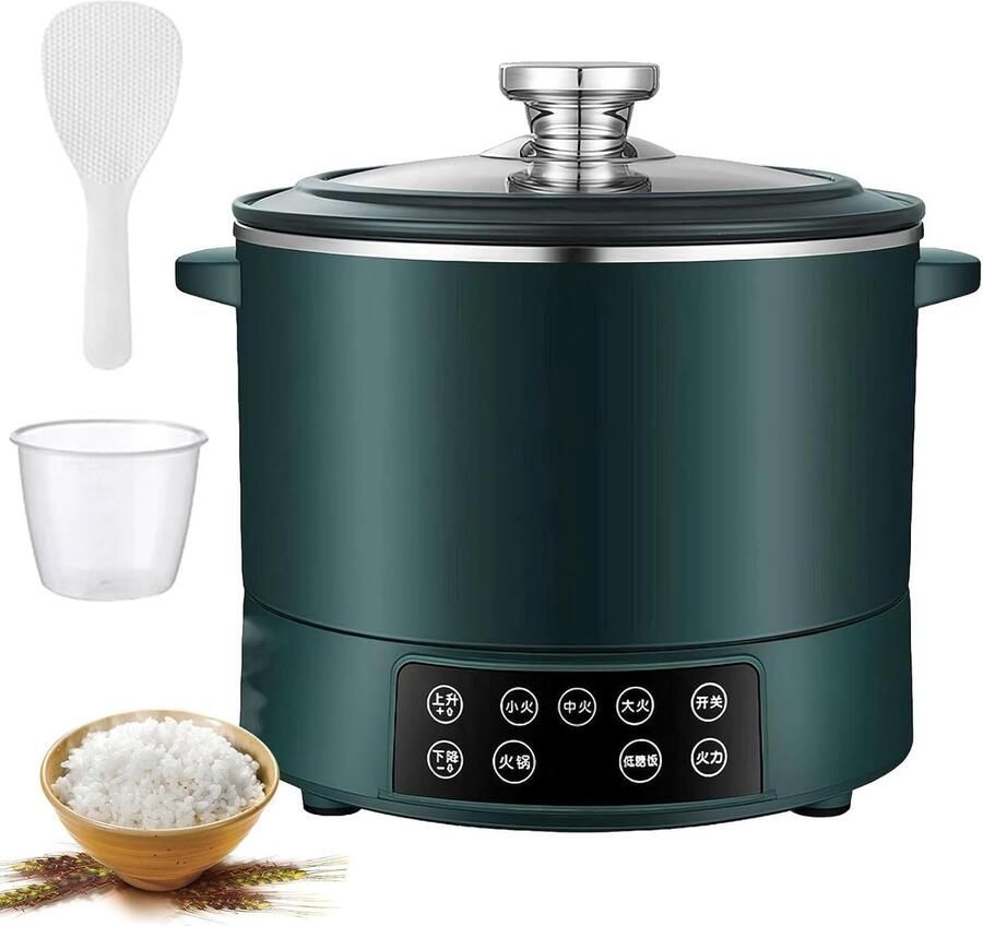 Suikerarme Rijstkoker Koolhydraatarme Kookpan Gezond Koken Slimme Touch Bediening 3 Liter Capaciteit Groen