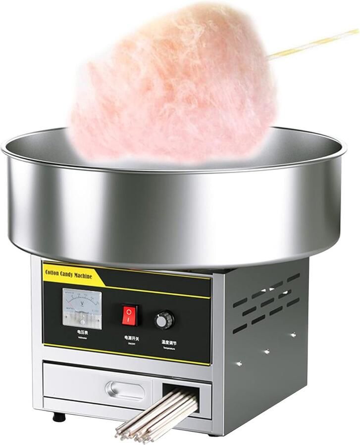 Suikerspin Machine Candy Maker Elektrisch Feestjes Organiseren Traploze Temperatuurregeling 45cm Diameter Kom