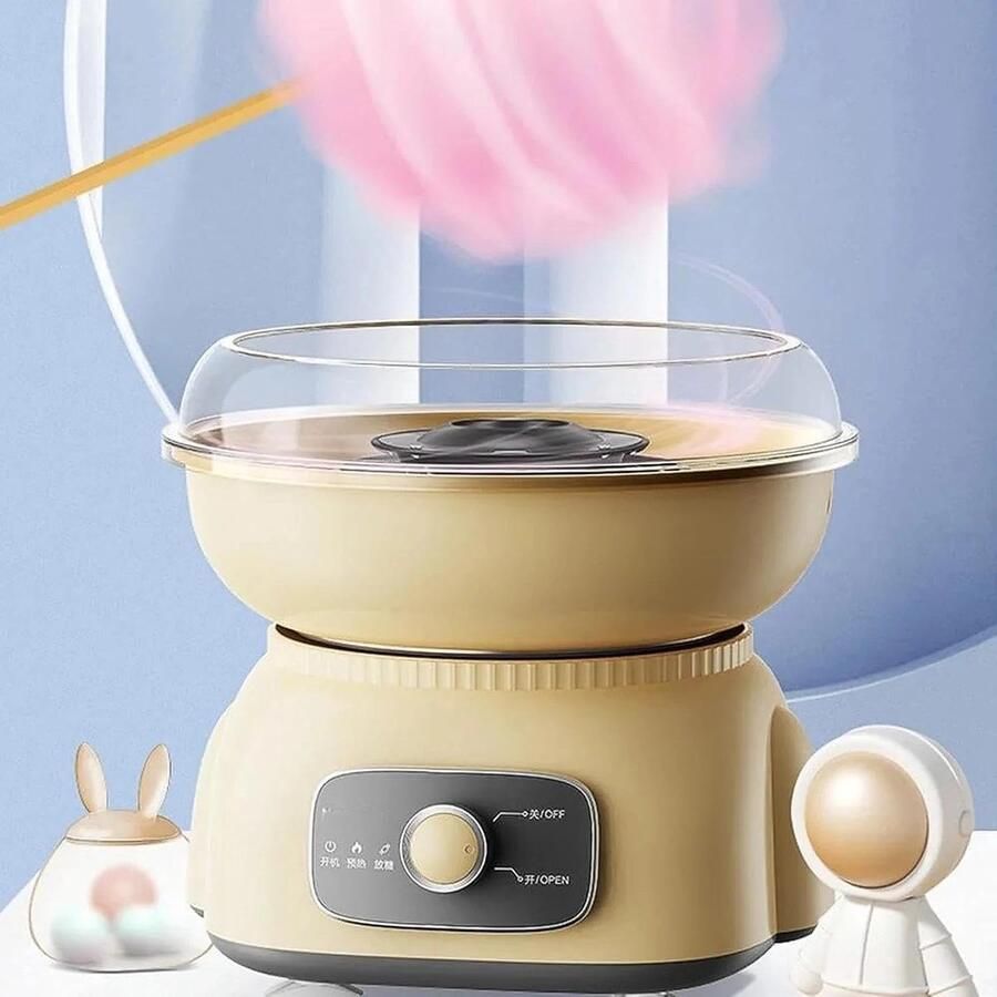 Suikerspin Machine Suikerspin Maker Thuis Feesten Draagbaar Elektrisch Inclusief Stokjes Schep Roze Geel Blauw