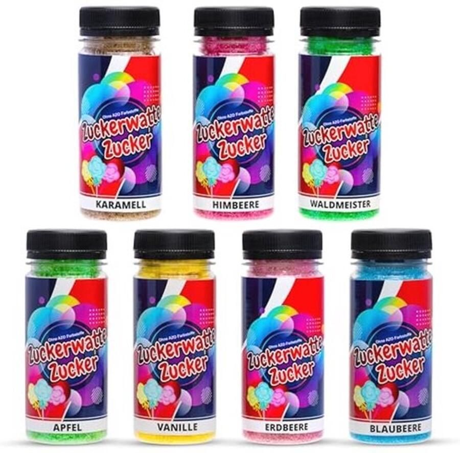 Suikerspin Suikerset met 7 Smaken voor Suikerspin Machine Aroma en Kleurstoffen