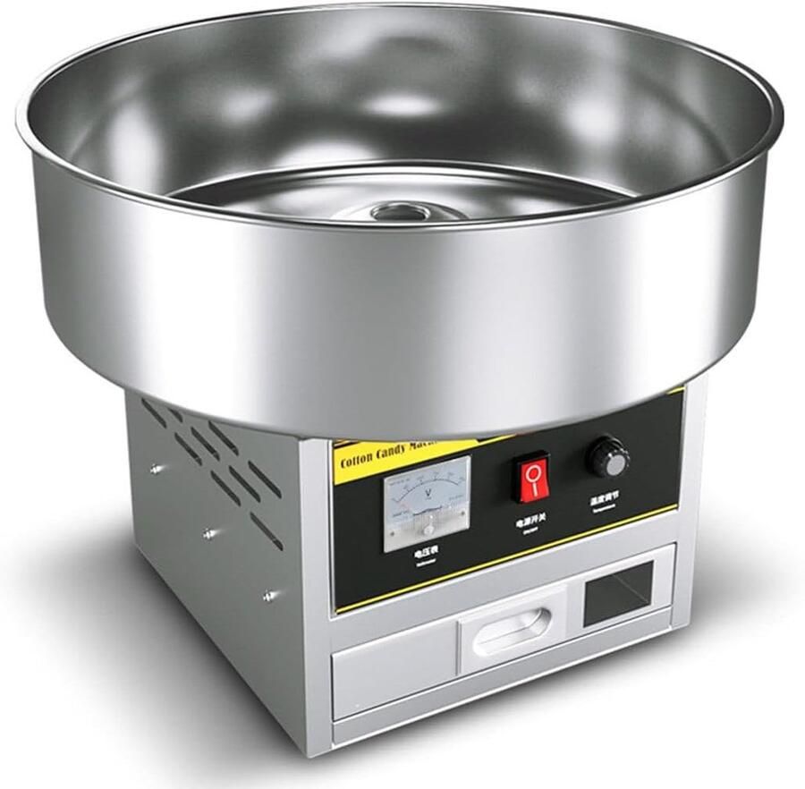 Suikerspinmachine Apparaat Maken Feestjes Thuis Uur Lang Werken 45cm Hoog Zilver