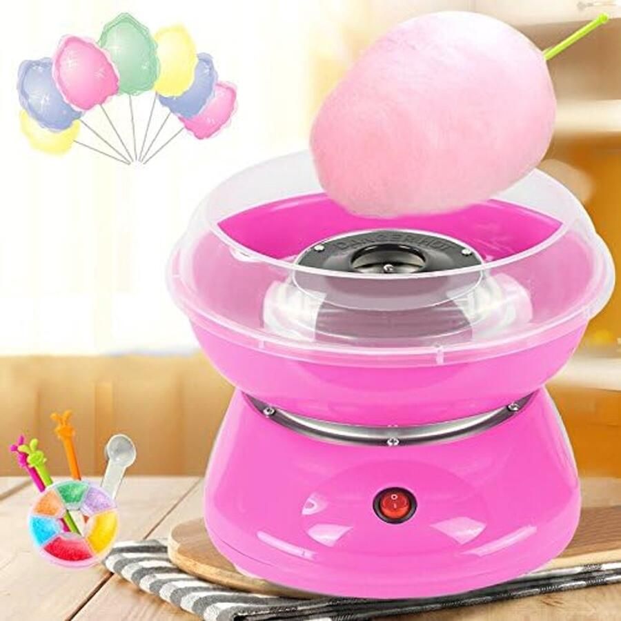 Suikerspinmachine Chariot katoenen snoepmachine kinderverjaardag suikerspinmachine 21 5 x 16 x 25 cm (roze)