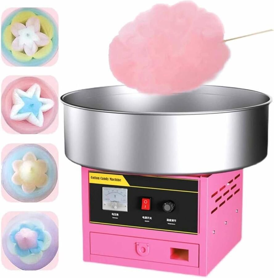 Suikerspinmachine Commercieel Suikerspin Maker Feesten en Evenementen Krachtige 1200W Motor 45cm Diameter Kom Roestvrij Staal