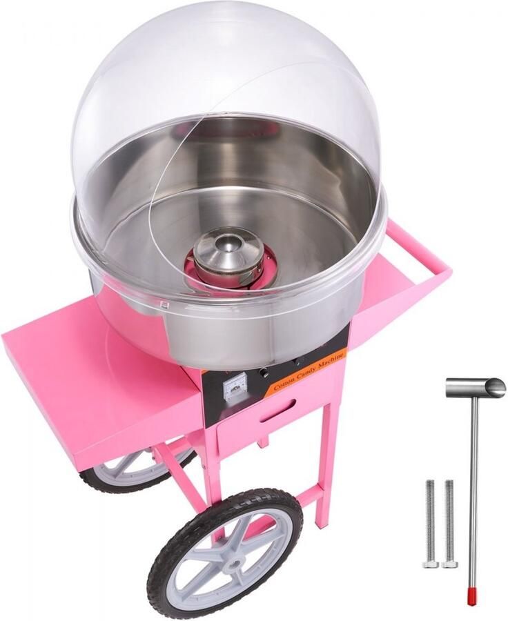Suikerspinmachine Commercieel Suikerspinapparaat RVS 1000 W Roze