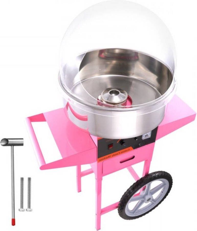 Suikerspinmachine RVS suikerspinapparaat 1kW roze commercieel