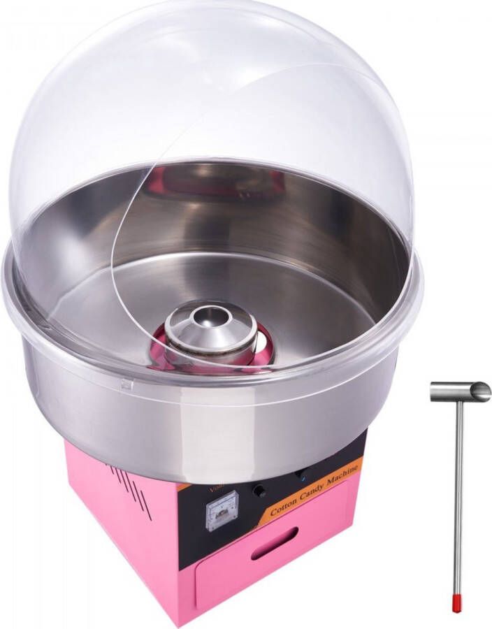 Suikerspinmachine RVS Suikerspinmachine Deksel 1kW Roze Draagbaar