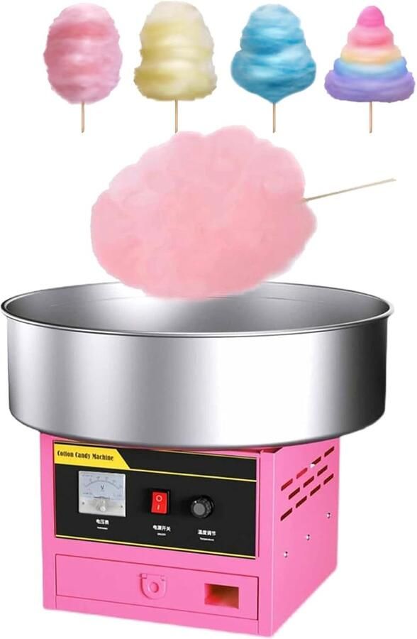 Suikerspinmachine Suiker Spin Machine Feestjes Thuis 1200W Krachtig Diameter 45cm Roze