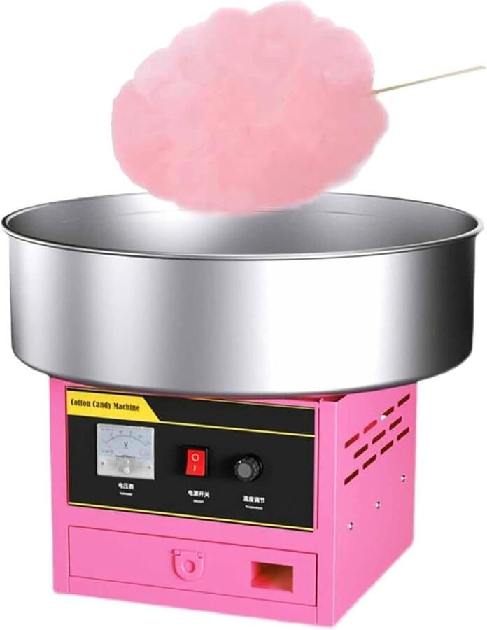 Suikerspinmachine Suiker Spin Machine Feestjes Thuis Krachtige 1200W Motor Diameter 45cm Roze Zilver