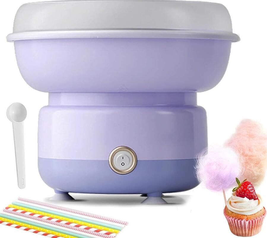 Suikerspinmachine Suikerspin Maker Feestjes Thuis Grote 270mm Pallet 27.5x27.5x22.5cm Paars