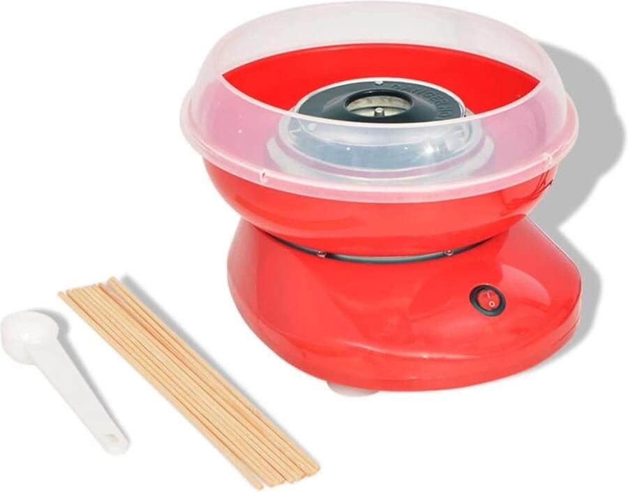 Suikerspinmachine Suikerspin Maker Feestjes Thuis Inclusief Stokken 28x26x17 cm Rood