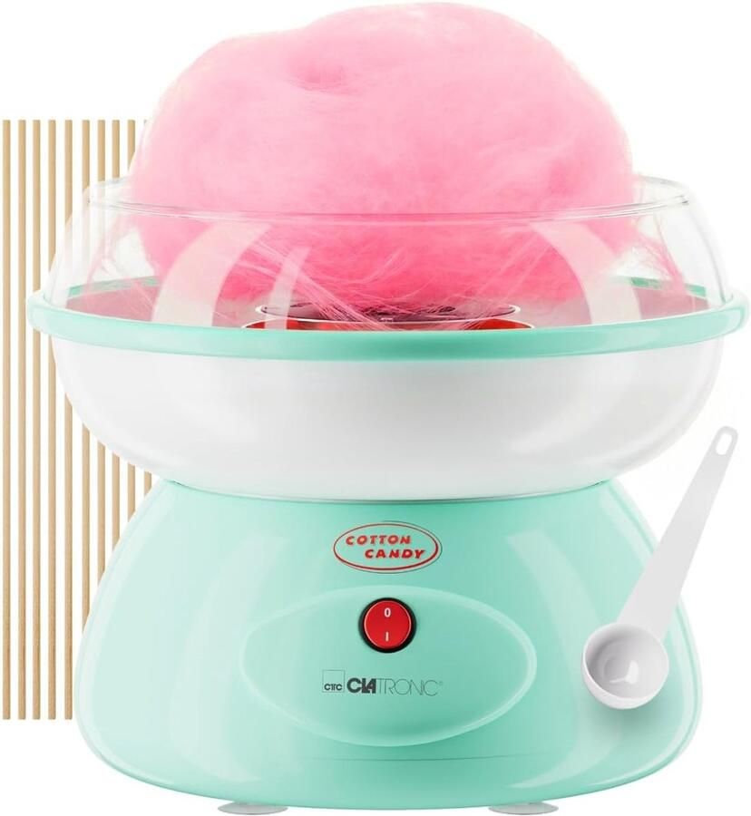Suikerspinmachine Suikerspin Maker Feestjes Thuis Snelle Opwarmtijd 27 cm Bak Mintgroen