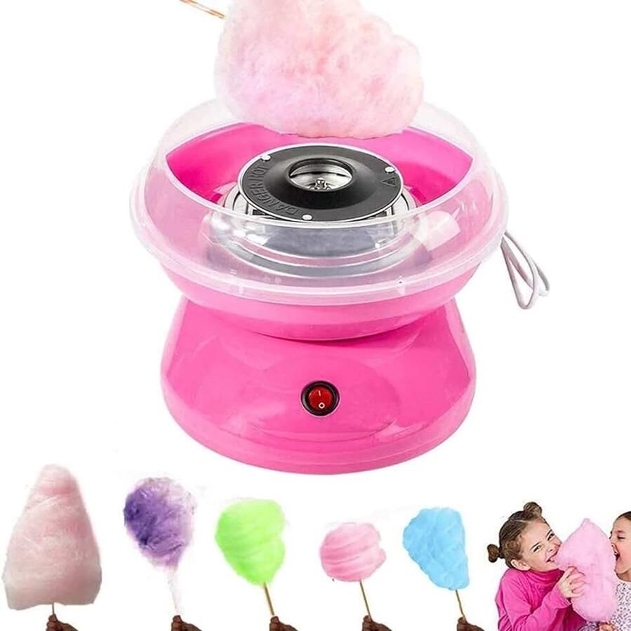 Suikerspinmachine van katoen voor thuis kinderen feestcadeau katoenen snoepfloss-machine elektrische snoepfloss-maker verjaardag kinderen roze
