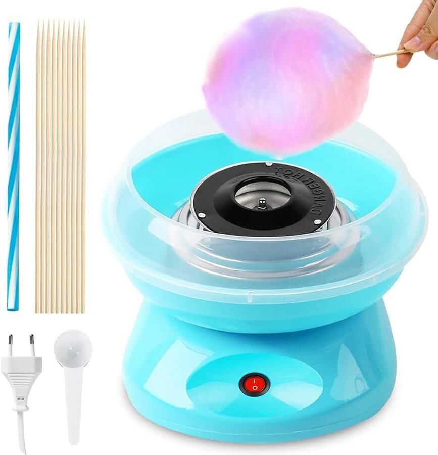 Suikerspinmachine voor thuis 450W 220V krachtige cotton candy machine met stokjes en maatlepel perfect voor kinderfeesten en verjaardagen