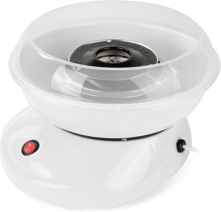 Suikerspinmachine voor thuis kinderen automaat suikerspin maker 500W incl. suikerlepel en 10 stokjes (wit)
