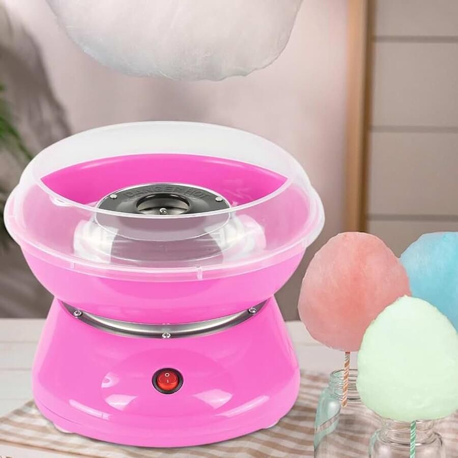 Suikerspinmachine voor thuis suikerspinmachine voor thuis snoepmachine suikerspin voor kinderfeesten verjaardagen 220 V EU (roze)
