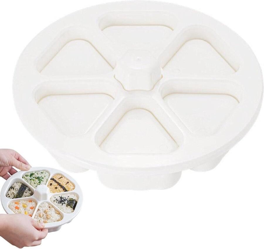 Sushi Mold Set Rijstbal Mallen Sushi Maken Vaatwasmachinebestendig 6 Gaten Wit