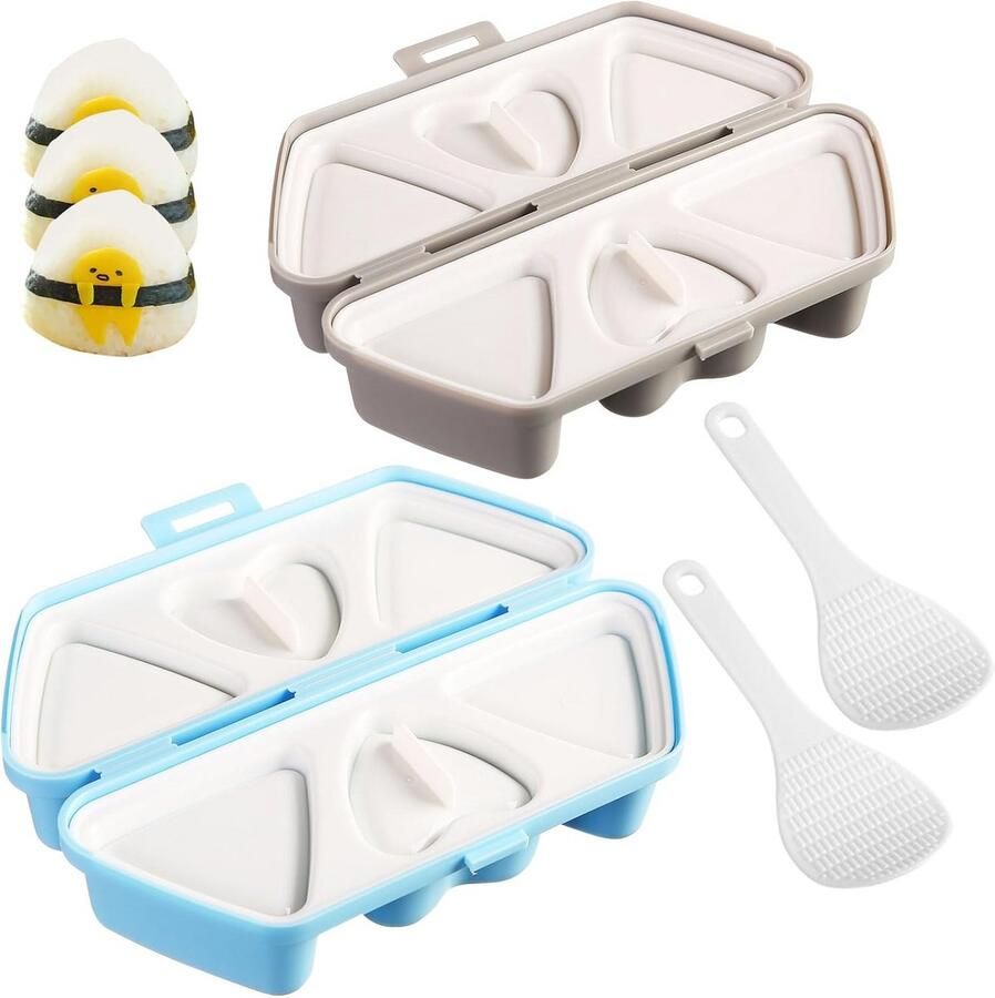 Sushi Molen 2-delige Onigiri Rijstbal Mallen 6-in-1 met Lepels