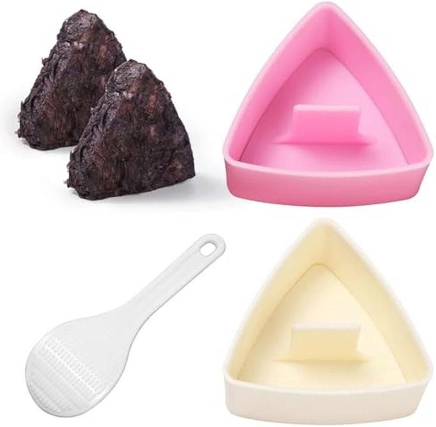 Sushi Onigiri Vorm Driehoek Set Rijstbalvormen en Rijstlepel voor Boxed Maaltijd en Bento