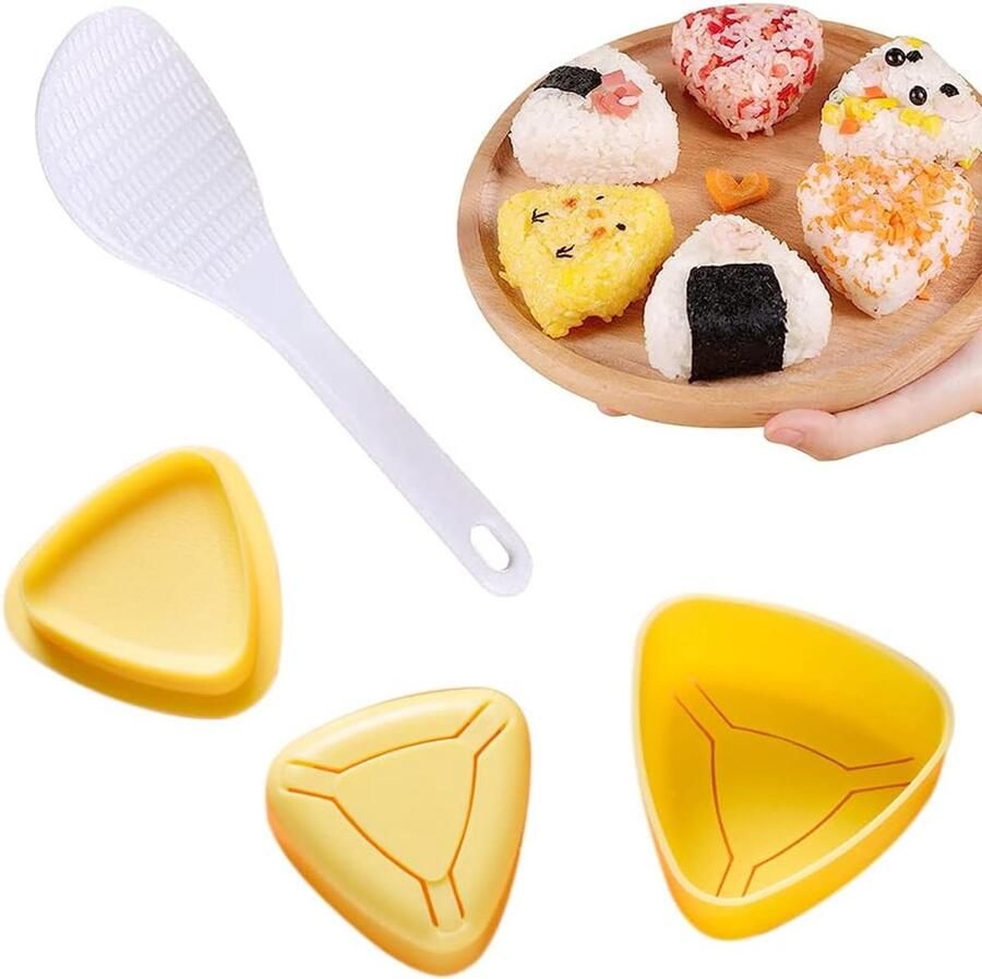 Sushi Rijstvorm Onigiri Maker Snelle Maaltijd BPA-vrij Materiaal Set van 2 Lichtgeel