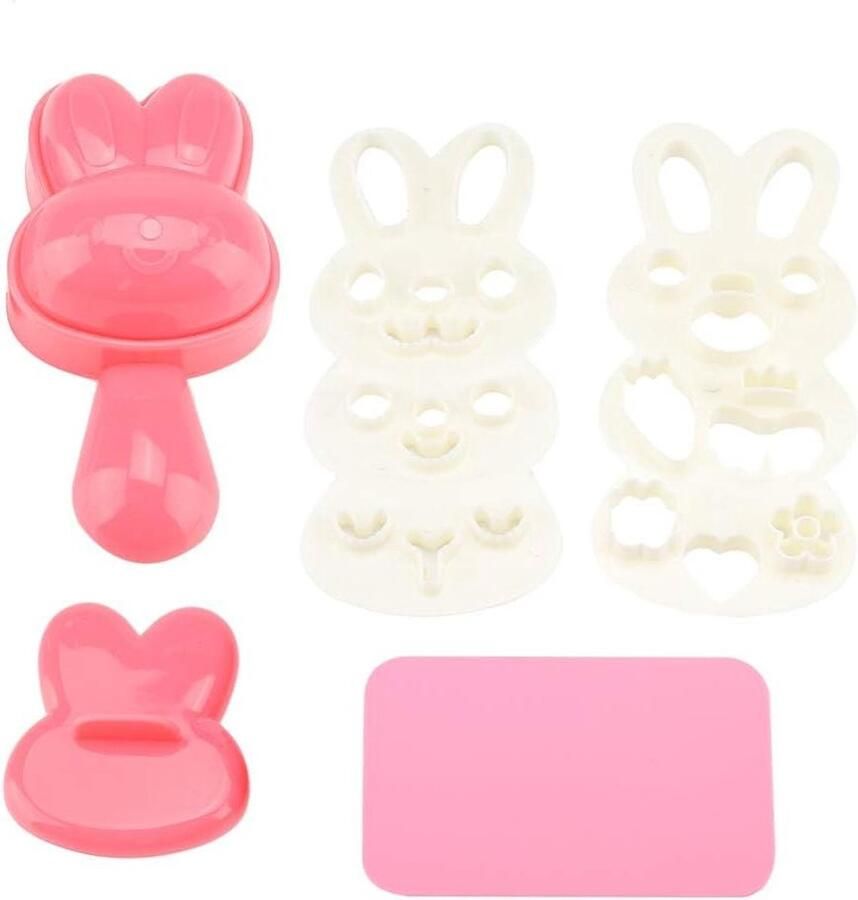 Sushi Rijstvorm Onigiri Mold Lunch Maken Schattige Bunny Vorm 12.8 cm Wit