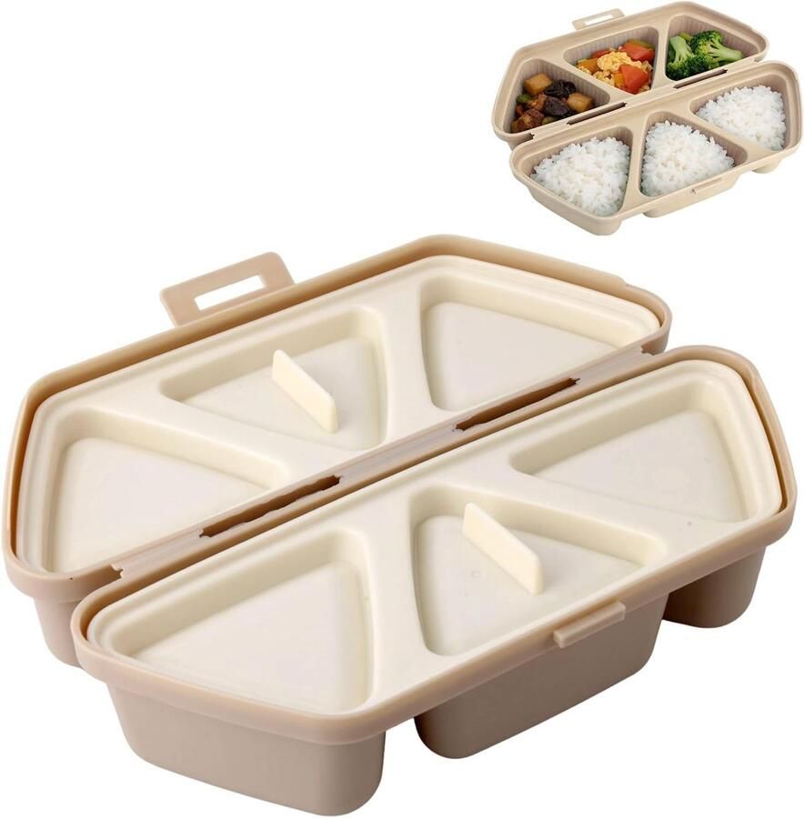 Sushi Rijstvorm Rijstbal Maker Snelle Maaltijden 6-in-1 Set 20.5 x 7 x 5 cm Gebroken Wit