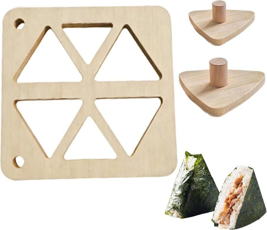 Sushi Rijstvorm Rijstbal Maker Thuis Keuken Driehoekige Vorm 24x24x24cm Houtkleur