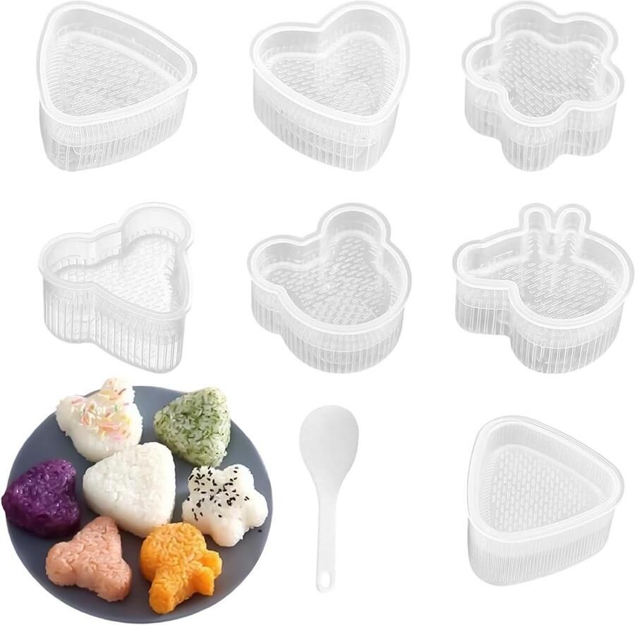 Rijstvorm Set Sushi Mold Lunch Maken Leuke Cartoon Vormen 8 Delig Enkele Attribuut
