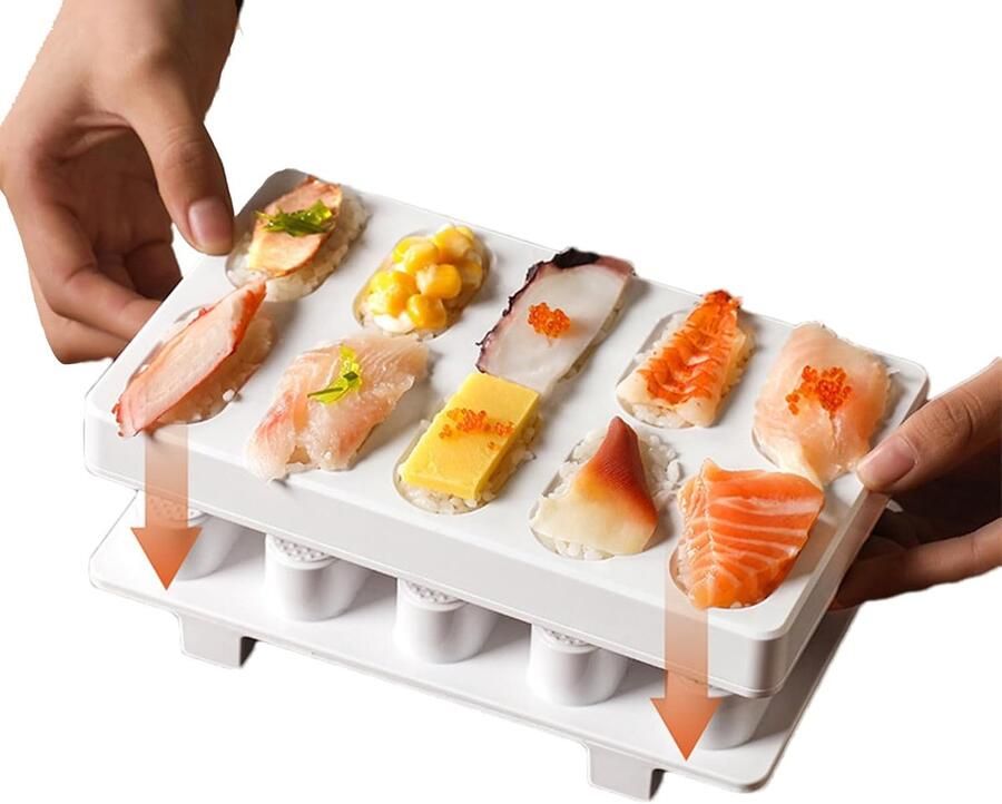 Sushi Rijstvorm Sushi Maker Gemakkelijk Sushi Maken 10-Grid Ontwerp 19.9 cm Lengte Wit