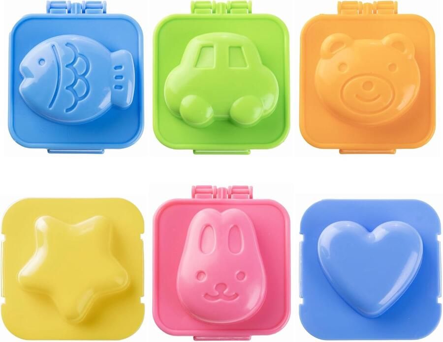 Sushi Rijstvormpjes Rijstbal Molds Maaltijden Maken 6 Dieren Vormen 6.8 cm Wit