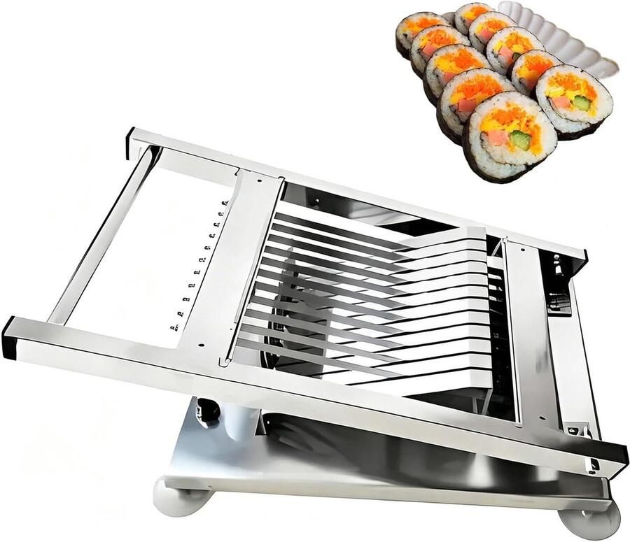 Sushi Rol Snijmachine Keuken Snijder Gelijkmatig Snijden Stabiele Zuignap Basis 13mm Snijbreedte Zilver