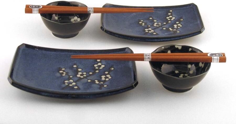 Sushi Set Eetset Servies Romantisch Dineren Vaatwasmachinebestendig Rechthoekig 2.4 Pond Blossom