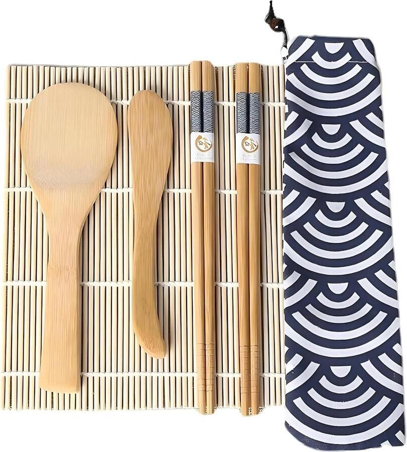 Sushi Set Rijstpeddel Sushi Maken Natuurlijk Bamboe 13 Delig Natuurlijk