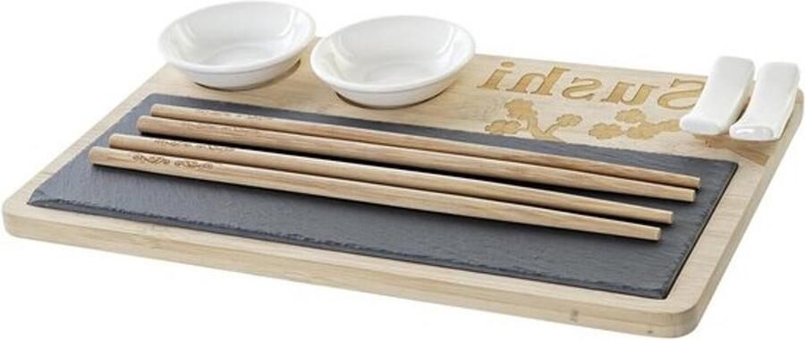 Sushiset Japanse serveerset Sushi presenteren Natuurlijk bamboe 285 cm Veelkleurig
