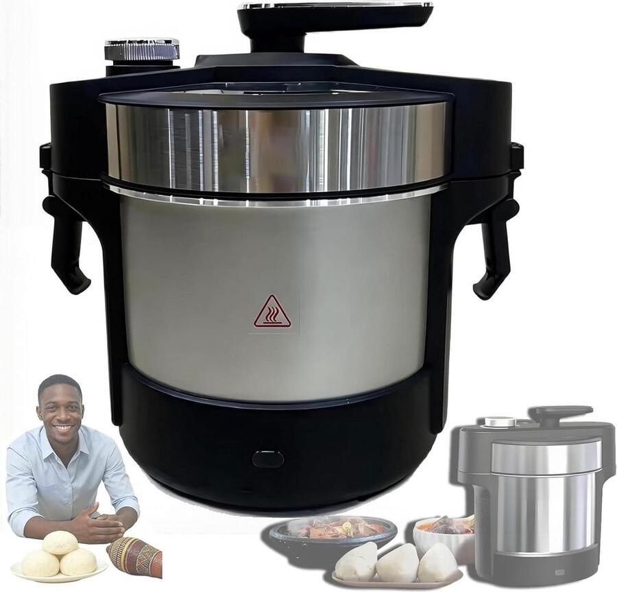 Swallow Maker Machine slimme Fufu-kookprocessor 1000 W krachtige mixer 6 liter stalen kom voor bonsde Yam automatische machine voor Ugali Amala Egusi vleesmalen multifunctioneel keukengereedsc