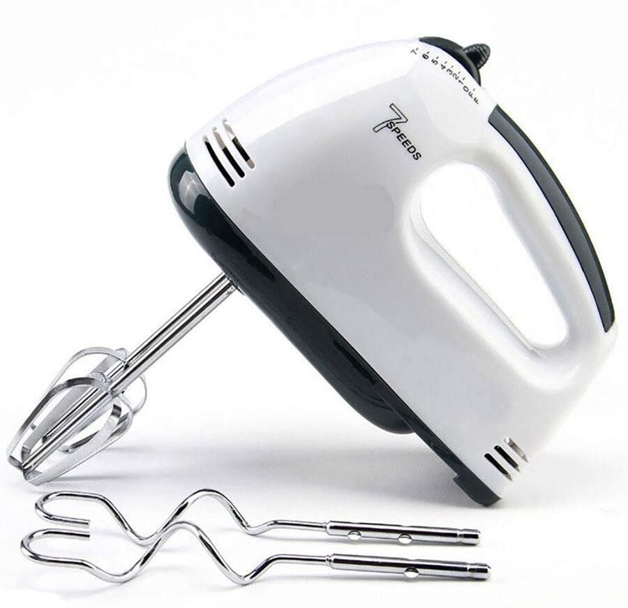 T&F Elektrische Handmixer met 7 Snelheden en Deeghaken Perfect voor Taart en Brood
