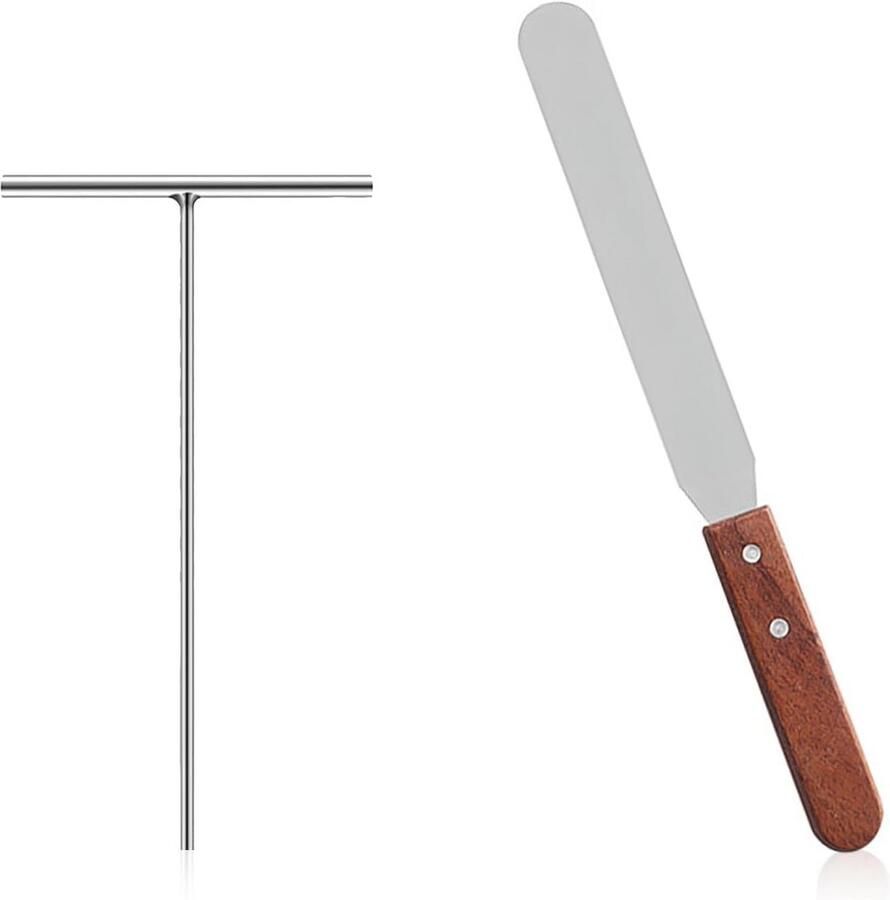 T-vormige deegverdeler en spatels voor pannenkoeken roestvrij staal