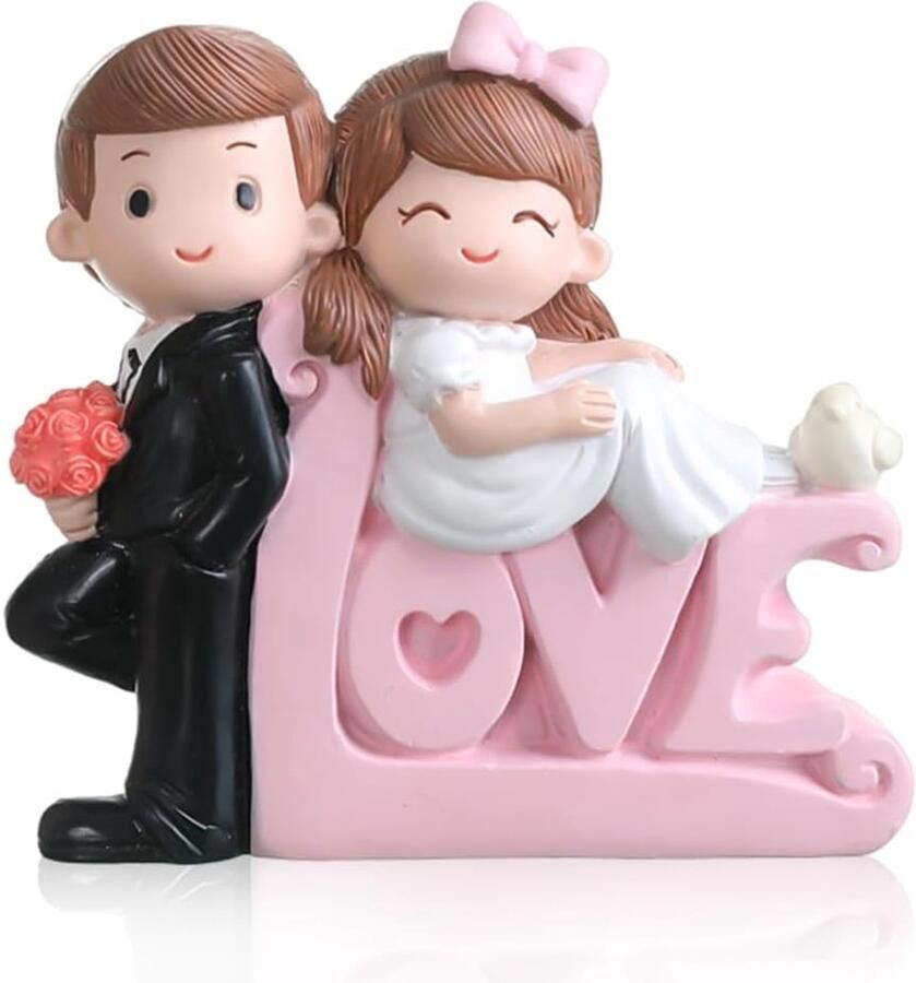 Taart taartfiguur bruiloftstaart schattige cartoon-paren actiefiguur bruidspaar figuren taart bruiloftsdecoratie taartdecoratie bruidspaar voor bruiloft kantoor feest