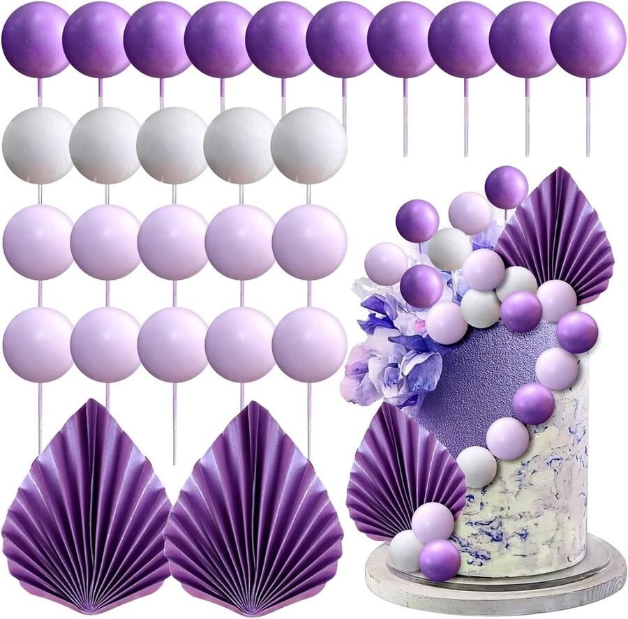 Taartdecoratie 27 stuks palmbladeren feesttaartdecoratie verjaardagstaartdecoratie cupcake-decoratie voor verjaardag cupcake-decoratie