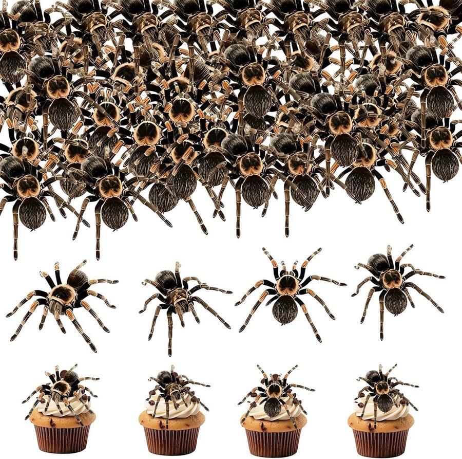 Taartdecoraties 50 stuks spinnendecoraties