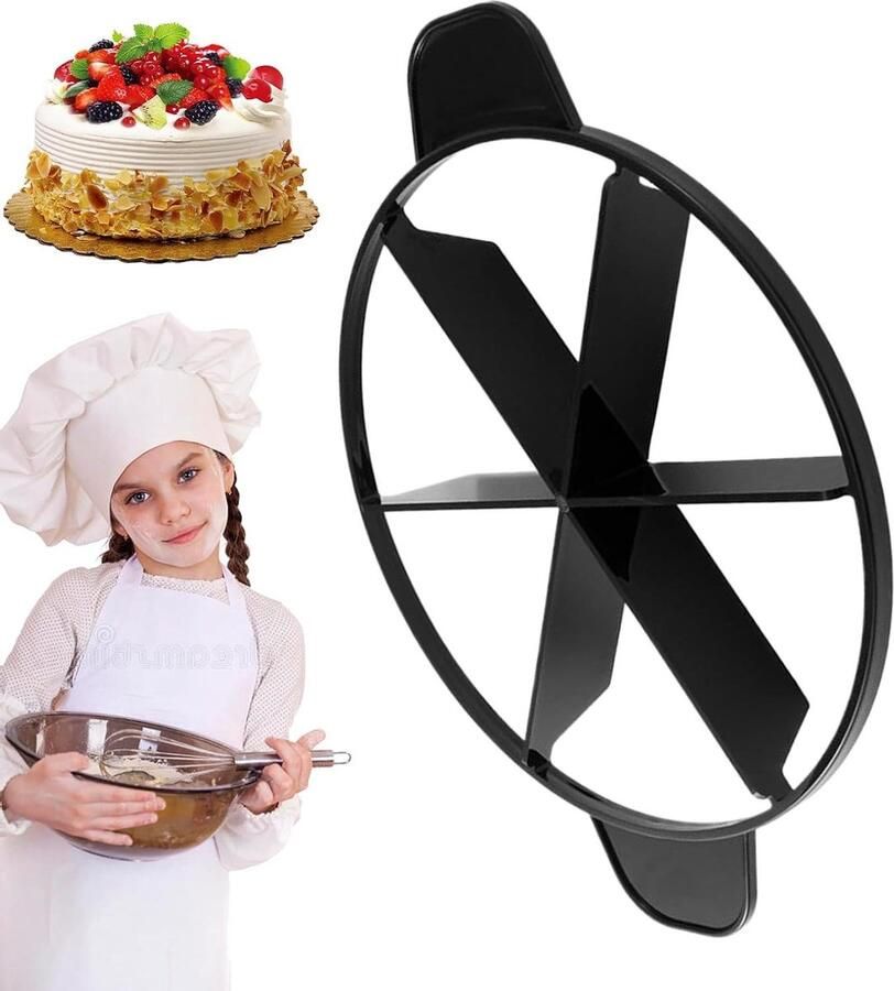Taartsnijder Cakeverdeler Snijmachine Gelijkmatig Taarten Snijden Verstelbare Plakjes 34x26.3x4.5 cm Zwart