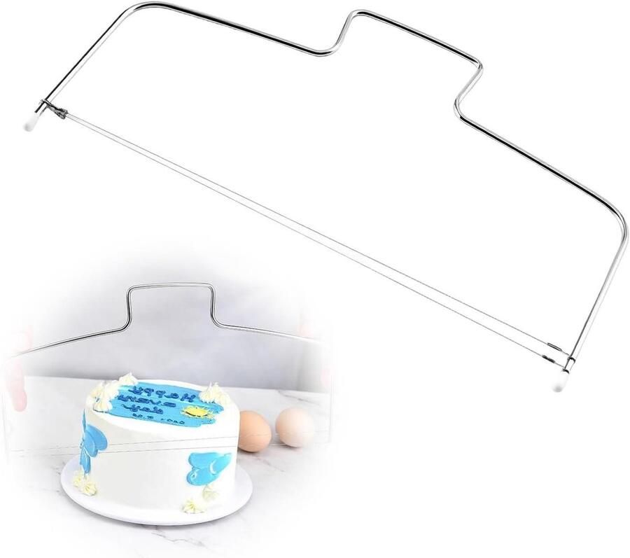 Taartsnijder Taartzaag decoratie Gebak verdelen Verstelbare dikte 32.5 cm breed Zilverkleurig