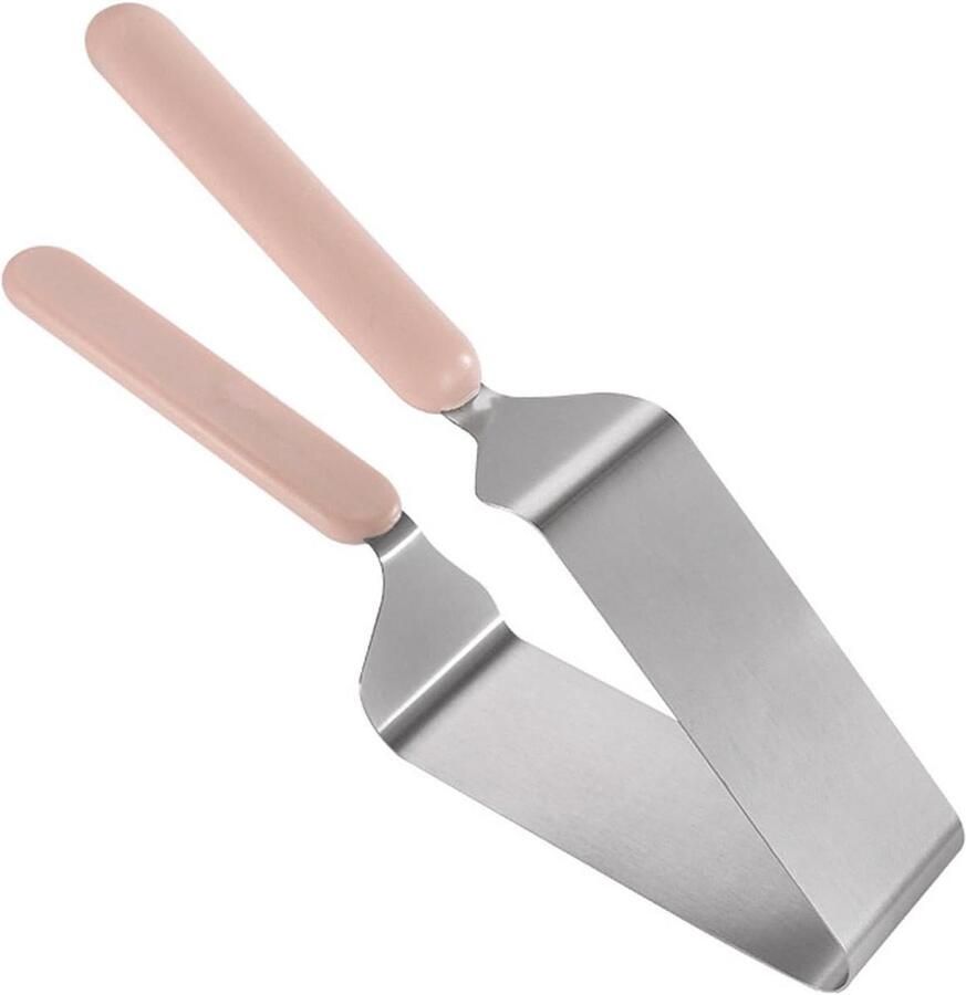Taartsnijmachine Roestvrijstaal Taartverdeler Cutter Gelijkmatig Taarten Snijden Dubbele Handgreep Ontwerp 27 x 5 cm Zilver