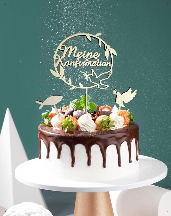 Taarttopper 3 stuks taartdecoratie doop vormsel feestdecoratie meisjes en jongens 4 mm dik hoogwaardige cadeauset