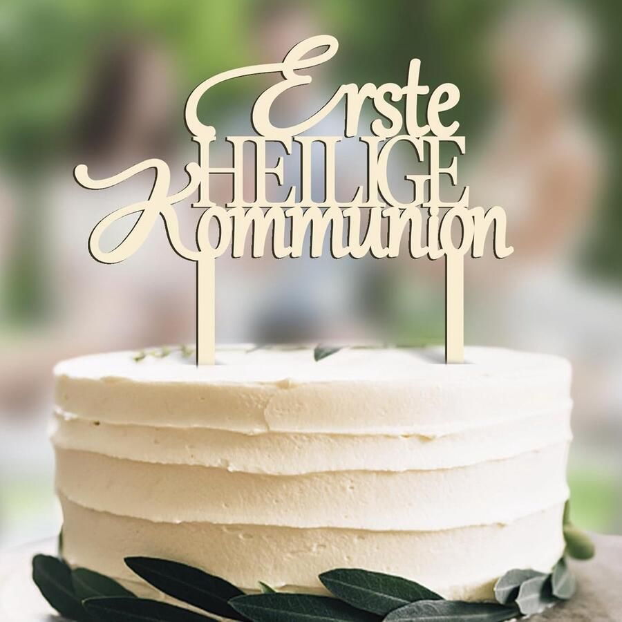Taarttopper van hout eerste heilige communie taarttopper taartdecoratie feestdecoratie benodigdheden voor jongens en meisjes
