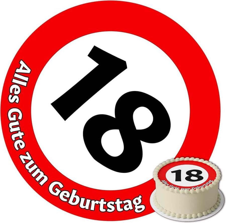 Taarttopper Verjaardag Decoratie 18 Verjaardag Thema Taart Topper Taart Decoratie Eetbare Papieren Fondant Rond 20 cm Taartdecoratie Eetbaar Cake Birthday Decoration