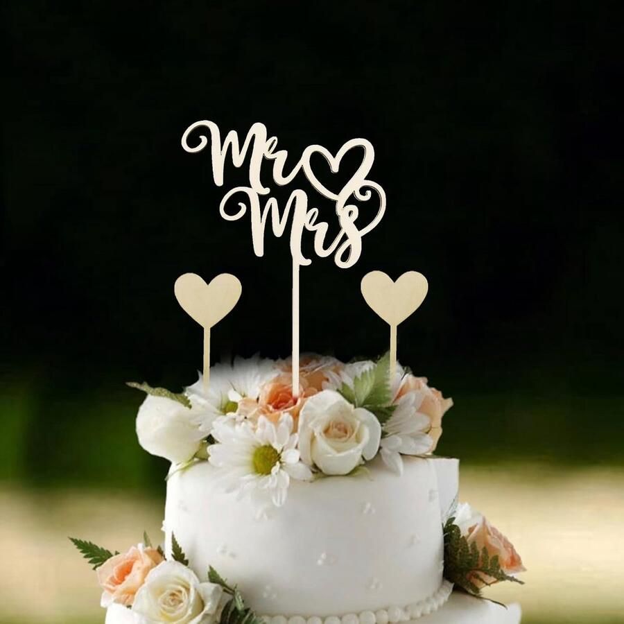Taarttopper voor bruiloft met Mr & Mrs taartdecoratie voor jubileum verloving en taartsteker voor bruiloft jubileum verloving aanvraag
