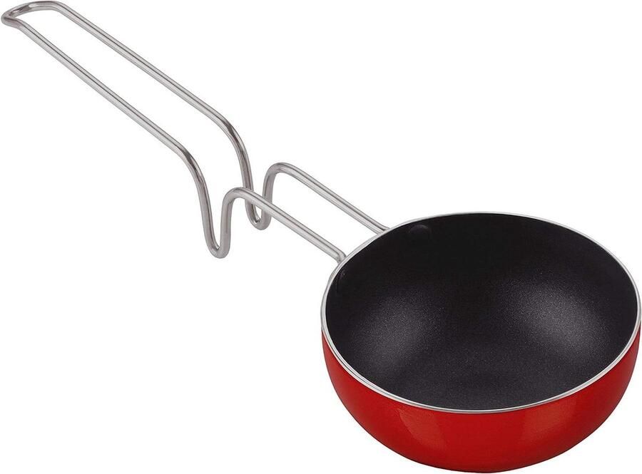 Tadka Pan Kleine Koekenpan Specerijen Verwarmen Geklonken Handvat 11 cm Rood