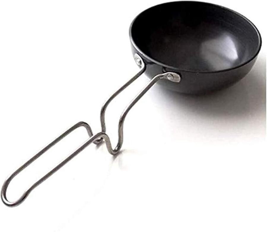 Tadka Pan Mini koekenpan Specerijen roosteren Krasbestendig 12.6 cm lengte Zwart